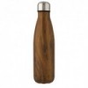 Izolowana próżniowo butelka Cove ze stali nierdzewnej o pojemności 500 ml z nadrukiem imitującym drewno