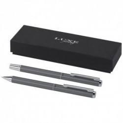 Lucetto zestaw upominkowy obejmujący długopis kulkowy z aluminium z recyklingu i pióro kulkowe